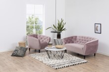 Sessel >Ria< in dusty rose, Polyester, Rubberwood - 97x78x84cm (BxHxT)