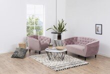 Sessel >Ria< in dusty rose, Polyester, Rubberwood -...
