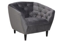 Sessel >Ria< in Grau, Polyester, Rubberwood -...