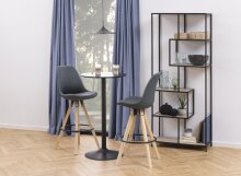 Standregal >Seaford< in Sonoma Eiche, MDF, Stahl - 77x185x35cm (BxHxT)