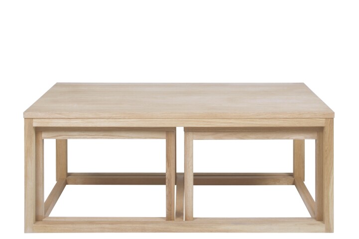 Satztisch >Cornus< (3-teilig) in Eiche weiss pigmentiert - 120x50x60cm (BxHxT)