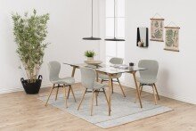Polsterstuhl >Batilda -A1< (2er-Set) in sand, Polyester - 47x82,5x53cm (BxHxT)