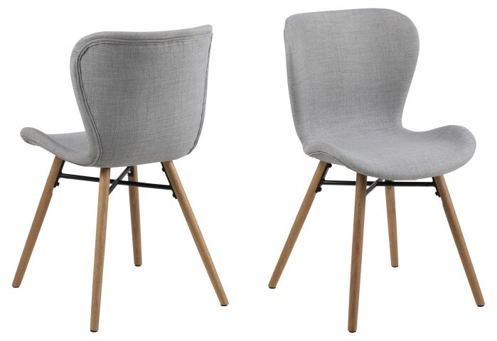 Polsterstuhl >Batilda -A1< (2er-Set) in Grau, Polyester - 47x82,5x53cm (BxHxT)
