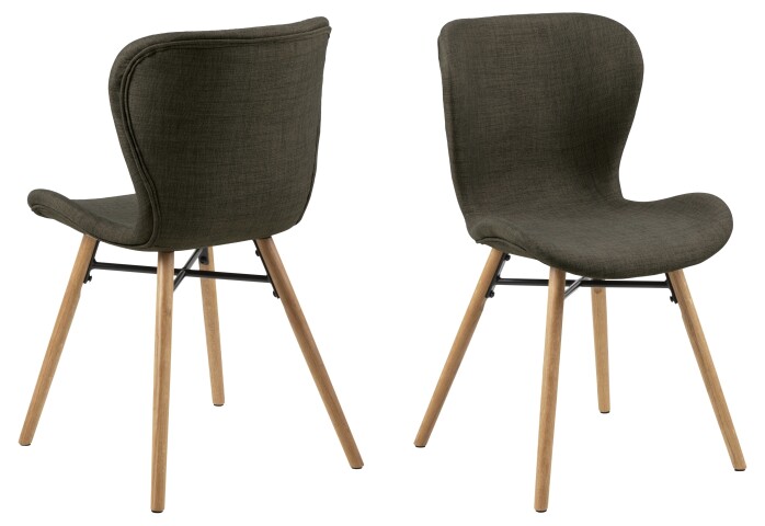 Polsterstuhl >Batilda -A1< (2er-Set) in khaki, Polyester - 47x82,5x53cm (BxHxT)