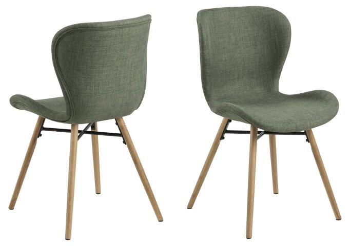 Polsterstuhl >Batilda -A1< (2er-Set) in Grün, Polyester - 47x82,5x53cm (BxHxT)