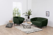 Sessel >Ria< in waldgrün, Polyester, Rubberwood - 97x78x84cm (BxHxT)