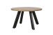 Couchtisch >LARA< von freiraum: Modernes Design mit massiver Akazienholz-Tischplatte, Ø75cm, H47cm – Pflegeleicht & Nachhaltig, FSC®-Zertifiziert, Schwarz Pulverbeschichtete Metallbeine