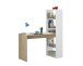 Multifunktionaler Regal-Schreibtisch >Duplo< in Kanada-Eiche/Artik-Weiß – 120x144x53 cm (BxHxT), Flexible Stauraumlösung, 5 Fächer, Made in Spain, Bodenschonende Möbelgleiter, Einfacher Aufbau