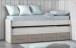 Multifunktionales Jugendbett >Ares Plus< in Alpen-Weiß/Basalt – 198x69x96 cm (BxHxT), Kojenbett mit Ausziehbett und 2 Schubladen, Melaminbeschichtet, Kratzfest, Made in Spain, bis 90 kg belastbar, Einfache Montage
