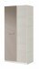 Stilvoller Kleiderschrank >Ares Plus< in Alpen-Weiß/Basalt – 90x200x52 cm (BxHxT), Hochbelastbar bis 45 kg, Melaminbeschichtet, Kratzfest, mit 2 Drehtüren und 3 Innenfächern, Made in Spain, Einfache Montage