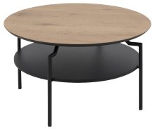 Couchtisch >Goldington< in Wildeiche, schwarz, MDF,...