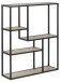 Hängeregal >Seaford< in Sonoma Eiche, schwarz, MDF, Stahl - 75x91x20cm (BxHxT)