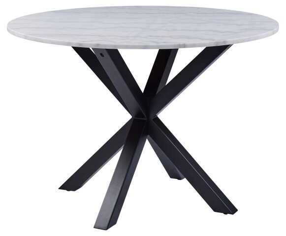 Esstisch >Heaven< in weiss, schwarz, Marmor, Stahl - 75,5x110cm (HxD)
