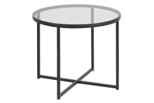 Beistelltisch >Cross< in Grau, schwarz, Glas, Stahl...
