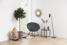 Beistelltisch >Cross< in Grau, schwarz, Glas, Stahl - 45x55cm (HxD)