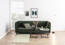 Beistelltisch >Cross< in Grau, schwarz, Glas, Stahl - 45x55cm (HxD)