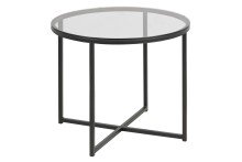 Beistelltisch >Cross< in Grau, schwarz, Glas, Stahl...