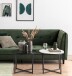 Beistelltisch >Cross< in Grau, schwarz, Glas, Stahl - 45x55cm (HxD)
