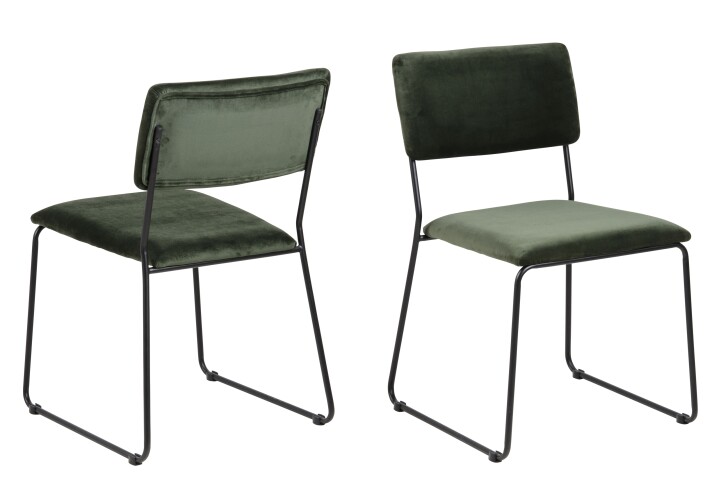 Kufenstuhl >Cornelia< (2er-Set) in waldgrün - 50x80x53,5 (BxHxT)