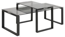 Satztisch >Katrine< (2-teilig) in Grau, schwarz,...