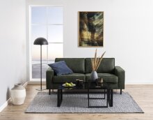 Satztisch >Katrine< (2-teilig) in Grau, schwarz, Glas, Stahl - 115x45x69 (BxHxT)