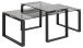 Satztisch >Katrine< (2-teilig) in Grau, schwarz, Glas, Stahl - 115x45x69 (BxHxT)