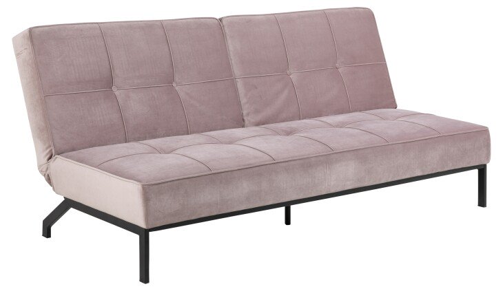 Schlafsofa >Perugia< in dusty rose, Polyester, Stahl - 198x87x95cm (BxHxT)