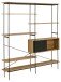 Standregal >Angus< in Wildeiche, schwarz, MDF, Stahl - 172x188x27cm (BxHxT)