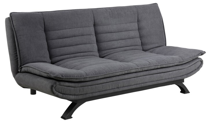 Schlafsofa >Faith< in Grau, Stoff, Stahl - 196x91x98cm (BxHxT)