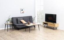 Schlafsofa >Faith< in Grau, Stoff, Stahl - 196x91x98cm (BxHxT)