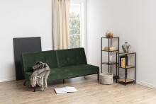 Schlafsofa >Perugia< in waldgrün, Polyester, Stahl - 198x87x95cm (BxHxT)