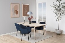 Armlehnstuhl >Emilia< in dunkelblau, Polyester, Stahl - 57x83x61cm (BxHxT)