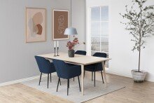 Armlehnstuhl >Emilia< in dunkelblau, Polyester, Stahl - 57x83x61cm (BxHxT)