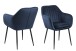 Armlehnstuhl >Emilia< in dunkelblau, Polyester, Stahl - 57x83x61cm (BxHxT)
