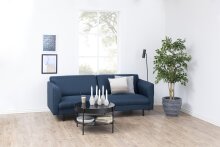 Couchtisch >Tipton< in Grau, schwarz, Glas, Stahl - 45x75cm (HxD)