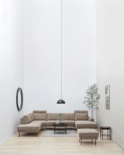 Couchtisch >Tipton< in Grau, schwarz, Glas, Stahl - 45x75cm (HxD)