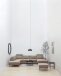 Couchtisch >Tipton< in Grau, schwarz, Glas, Stahl - 45x75cm (HxD)