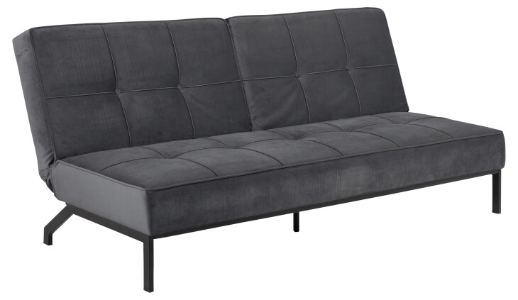 Schlafsofa >Perugia< in Grau, schwarz - 198x87x95 (BxHxT)