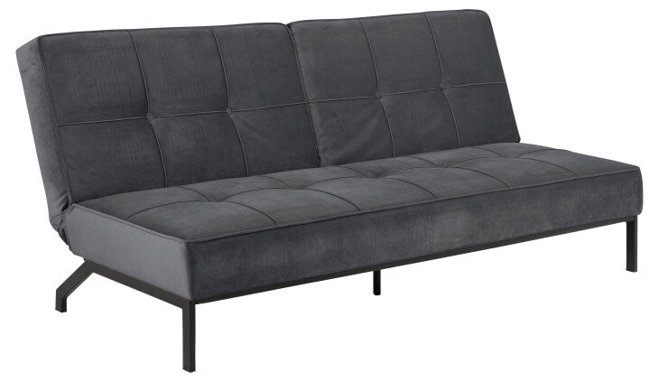 Schlafsofa >Perugia< in Grau, schwarz - 198x87x95 (BxHxT)