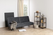 Schlafsofa >Perugia< in Grau, schwarz - 198x87x95 (BxHxT)