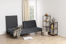 Schlafsofa >Perugia< in Grau, schwarz - 198x87x95 (BxHxT)