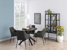 Esstisch >I_Duncan< in schwarz, MDF - 75x105cm (HxD)