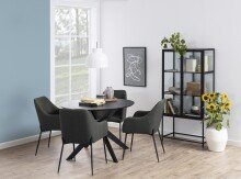 Esstisch >I_Duncan< in schwarz, MDF - 75x105cm (HxD)