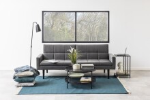 Couchtisch >Bayonne< in Grau, schwarz, Glas, Sta - 42x79cm (HxD)