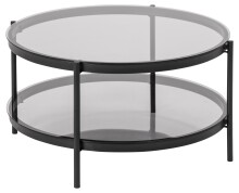 Couchtisch >Bayonne< in Grau, schwarz, Glas, Sta - 42x79cm (HxD)
