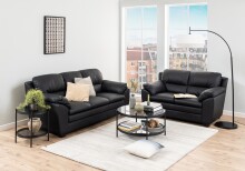 Couchtisch >Bayonne< in Grau, schwarz, Glas, Sta - 42x79cm (HxD)