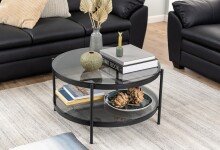 Couchtisch >Bayonne< in Grau, schwarz, Glas, Sta -...