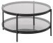 Couchtisch >Bayonne< in Grau, schwarz, Glas, Sta - 42x79cm (HxD)
