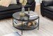 Couchtisch >Bayonne< in Grau, schwarz, Glas, Sta - 42x79cm (HxD)