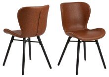 Esszimmerstuhl >Batilda -A1< (2er-Set) in cognac -...